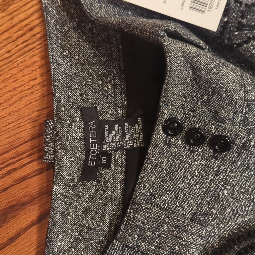 New Dark wool blend textured tweed Paisley embellished trousers NWT sz 10 - Picture 5 of 10